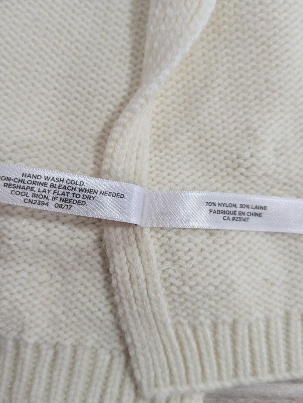 Talbots Scarf Jeweled Cream White With Onyx Black Stones *NWOT